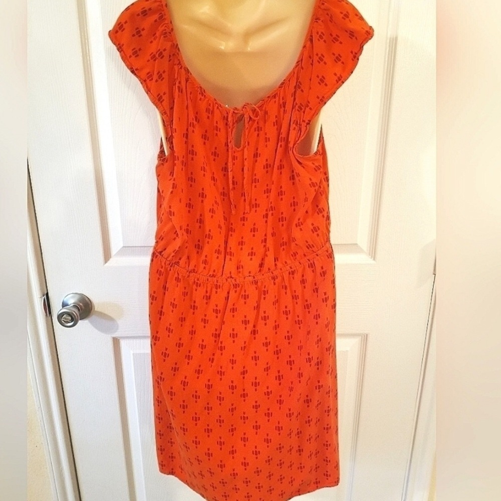 Orange Mini Dress with Pattern - Picture 2 of 2